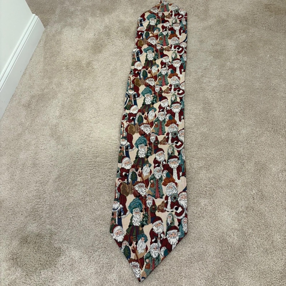 Festive Santa Claus‎ Tapestry Christmas Holiday Table Runner Approx 70x12.5"